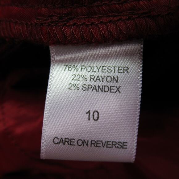 7th Avenue Suiting Collection Pants Womens 10 Red Dress Straight Classy Work - Picture 13 of 15